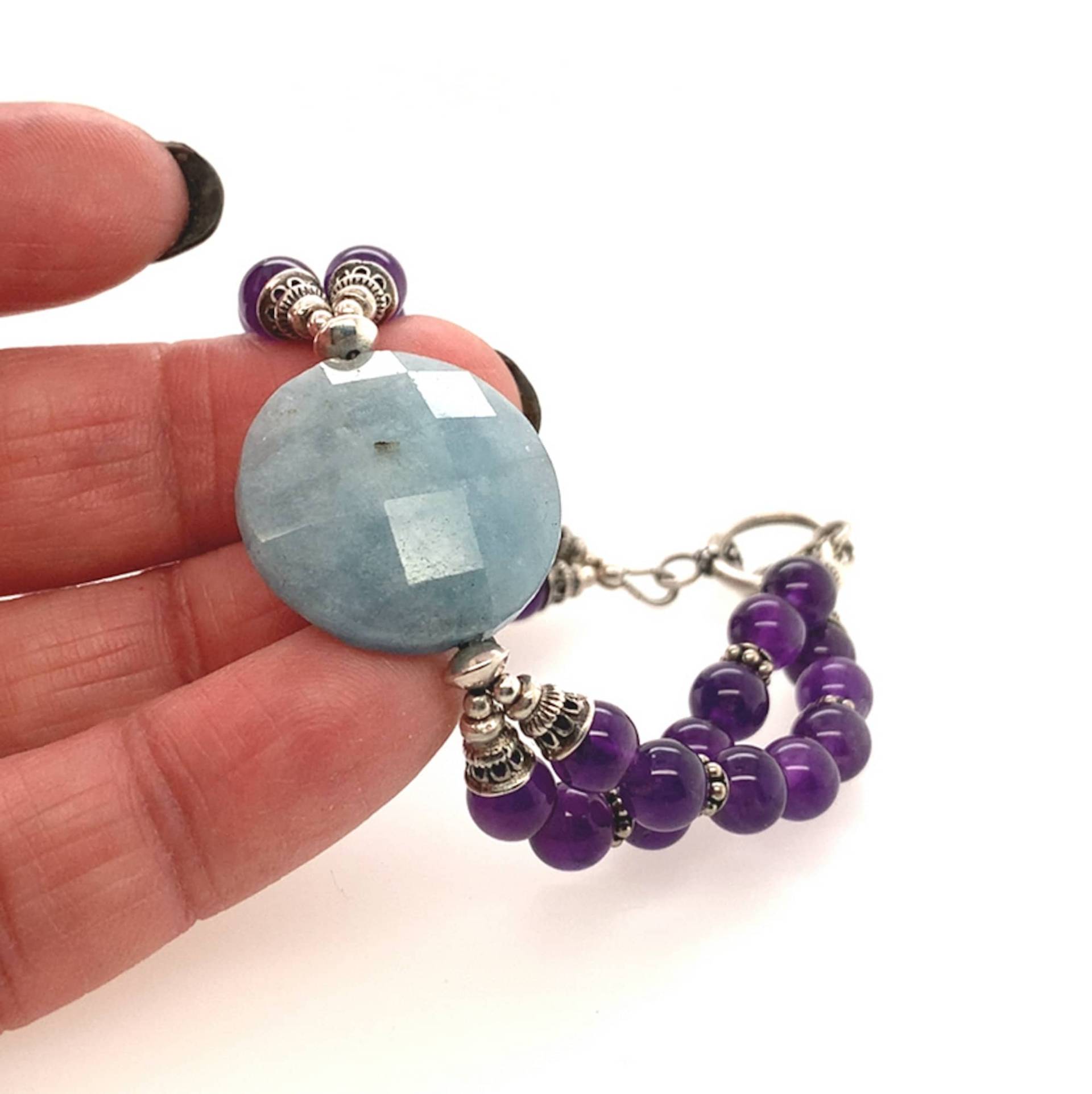 Perlenarmband Amethyst Und Aquamarin, Heavenly Purple | 41 Perlenarmband Amethyst Und Aquamarin, Heavenly Purple | 41 von KiliaanJewelry
