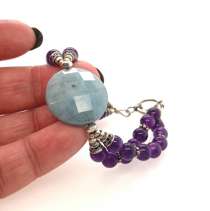 Perlenarmband Amethyst Und Aquamarin, Heavenly Purple | 41 Perlenarmband Amethyst Und Aquamarin, Heavenly Purple | 41 von KiliaanJewelry