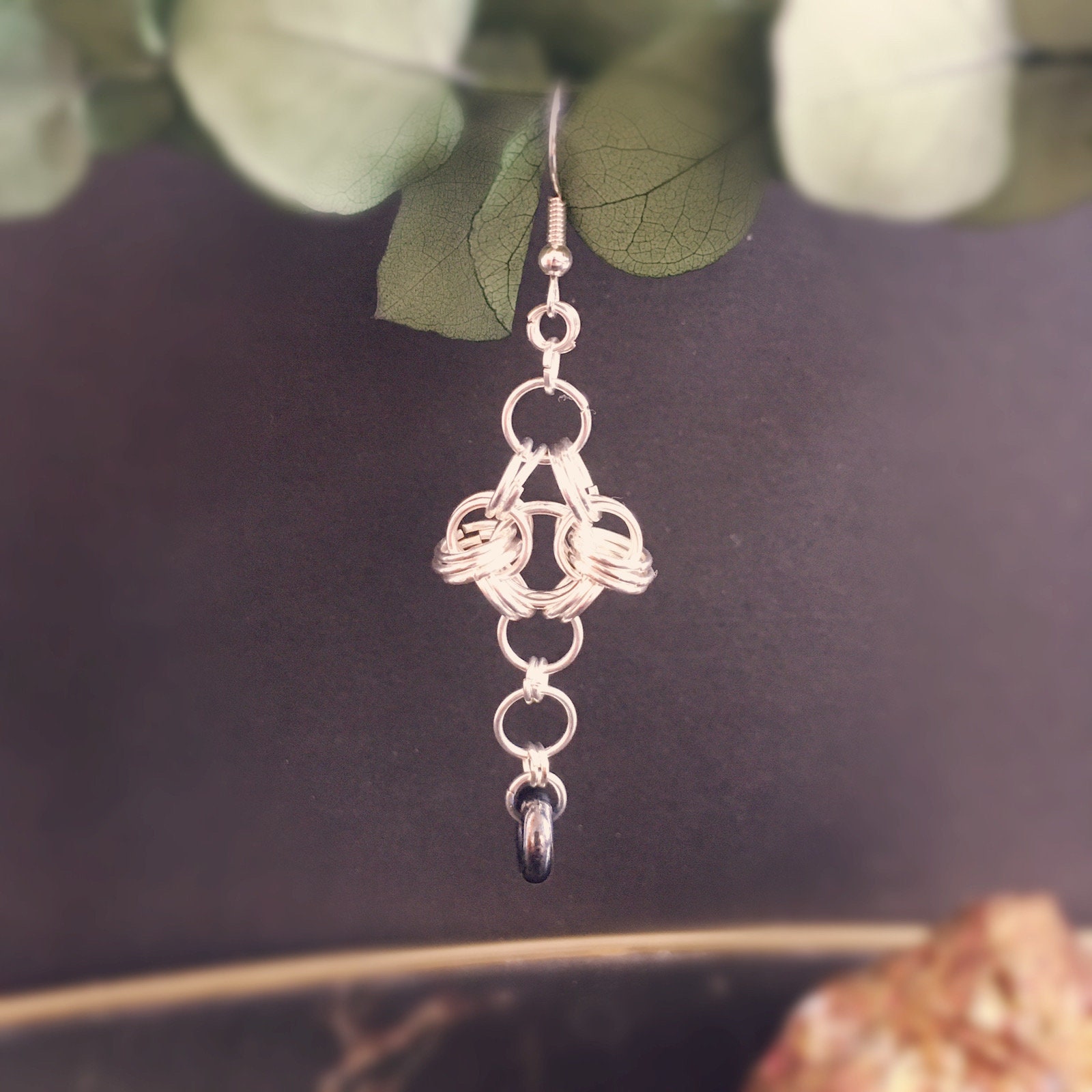 Silberfarbene Ohrringe Mit Ringen Chain Maille von KillefitzShop