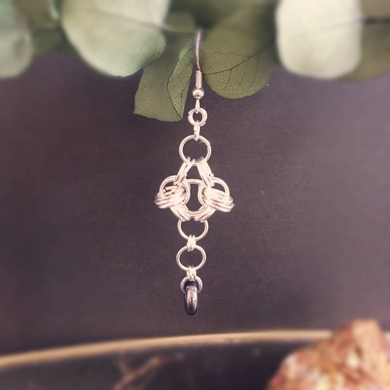 Silberfarbene Ohrringe Mit Ringen Chain Maille von KillefitzShop