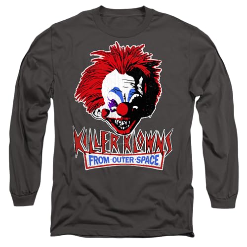 Killer Klowns from Outer Space Unisex Rough Clown Long Sleeve, Charcoal T-Shirt, anthrazit, L von Killer Klowns From Outer Space