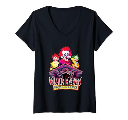 Damen Killer Klowns from Outer Space Iconic Circus Klowns Poster T-Shirt mit V-Ausschnitt von Killer Klowns from Outer Space