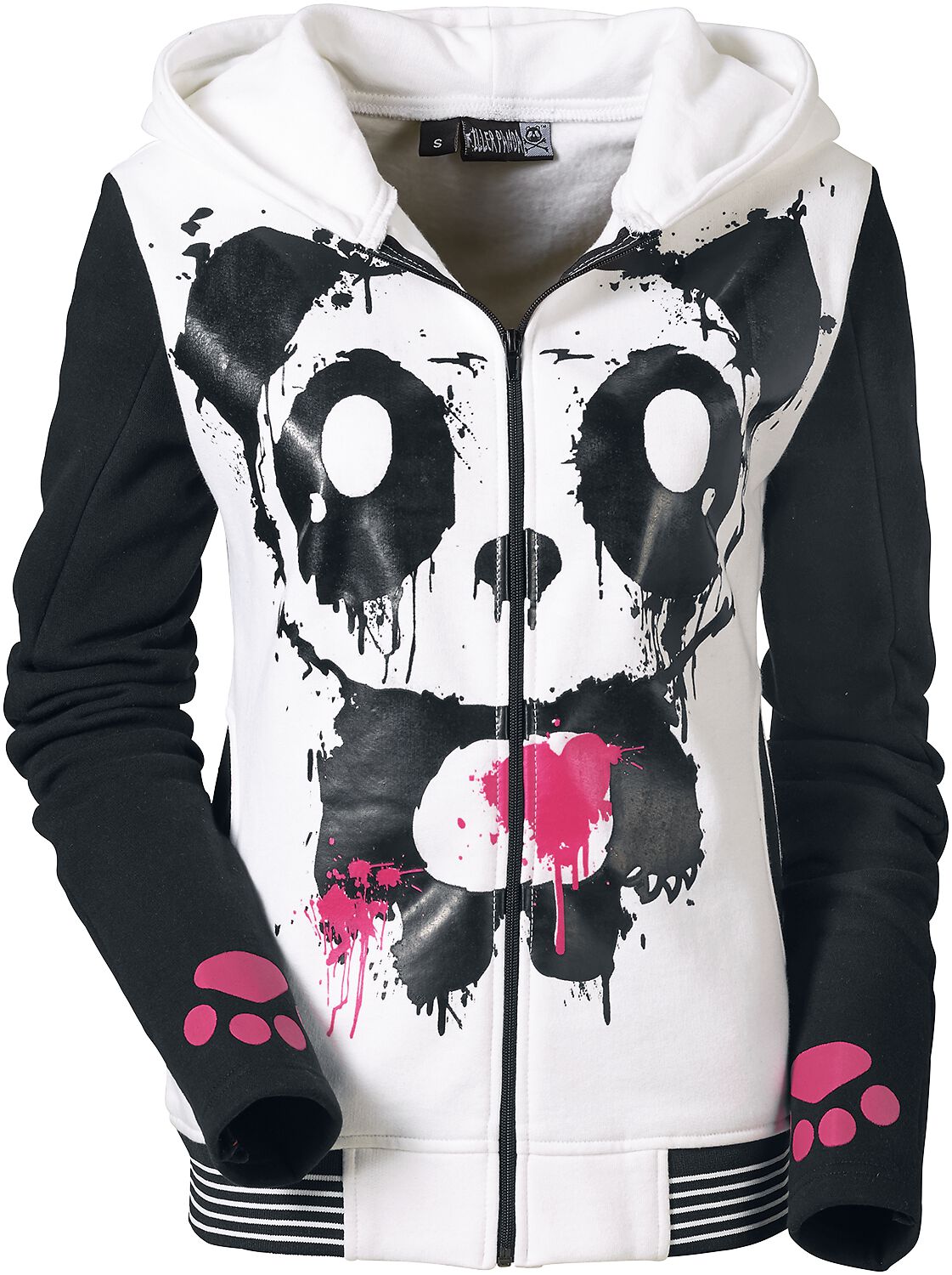 Killer Panda Kapuzenjacke - Mase Hood - S bis XL - für Damen - Größe S - weiß/schwarz von Killer Panda