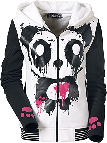 Killer Panda Mase Hood Frauen Kapuzenjacke weiß/schwarz S von Killer Panda