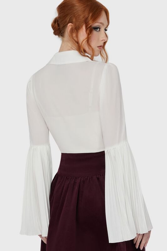 Killstar Alexandra's Mourning Shirt Bluse weiß in L von Killstar