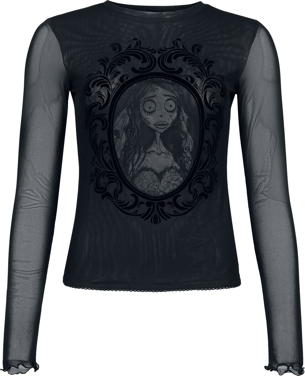 Killstar Corpse Bride II - Corpse Bride Emily Mesh Top Langarmshirt schwarz grau in XL von Killstar
