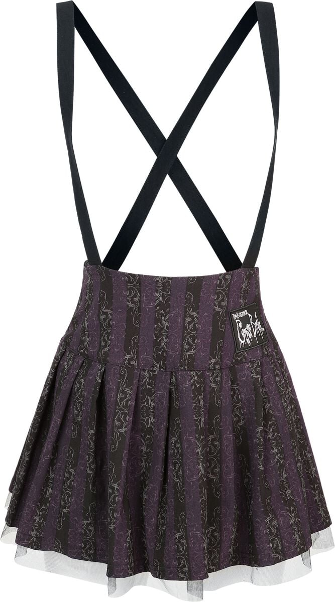 Killstar Corpse Bride II - Haunted Phase Pinafore Skirt Kurzer Rock schwarz lila in M von Killstar