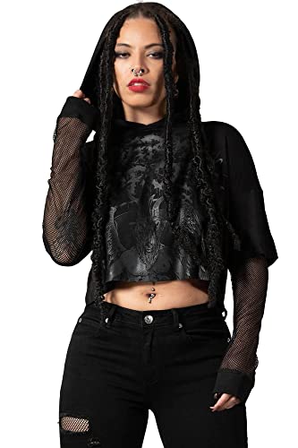 Killstar Crop Top - Dark Forces Cropped Hoodie (XXXL) von Killstar