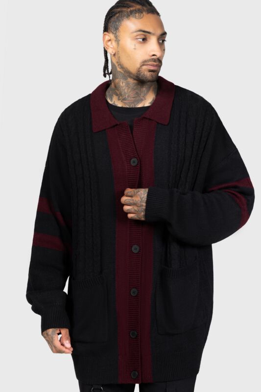 Killstar Gothabilly III - Crypt Roder Cardigan Cardigan schwarz rot in XXL von Killstar
