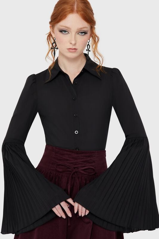 Killstar - Gothic Bluse - Alexandra's Mourning Shirt - S bis XL - für Damen - Größe S - schwarz von Killstar