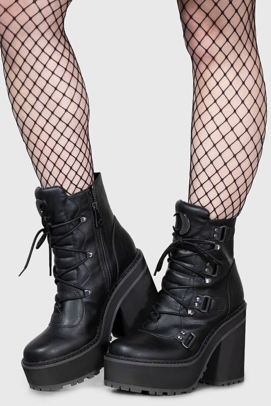 Killstar - Gothic Boot - BROOM RIDER Boots - EU36 bis EU41 - für Damen - Größe EU39 - schwarz von Killstar