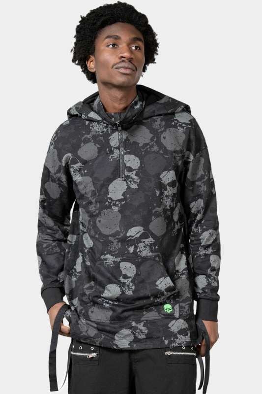 Killstar - Gothic Kapuzenpullover - Tzompantli Oversized Hoodie - XS bis L - für Männer - Größe L - schwarz von Killstar