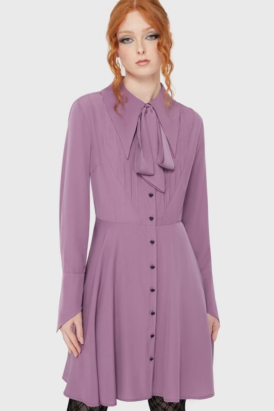 Killstar - Gothic Kleid knielang - Lyricore Dress - XS bis XXL - für Damen - Größe L - lila von Killstar