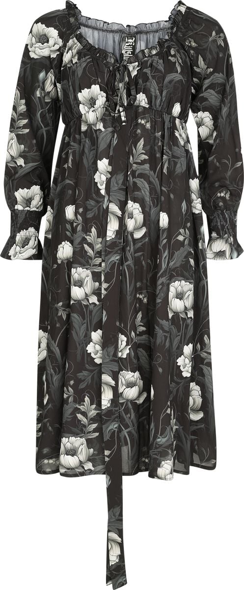 Killstar - Gothic Kleid knielang - Nocturne Nights - Ivory'S Chorus Midi Dress - XS bis 4XL - für Damen - Größe 3XL - schwarz von Killstar