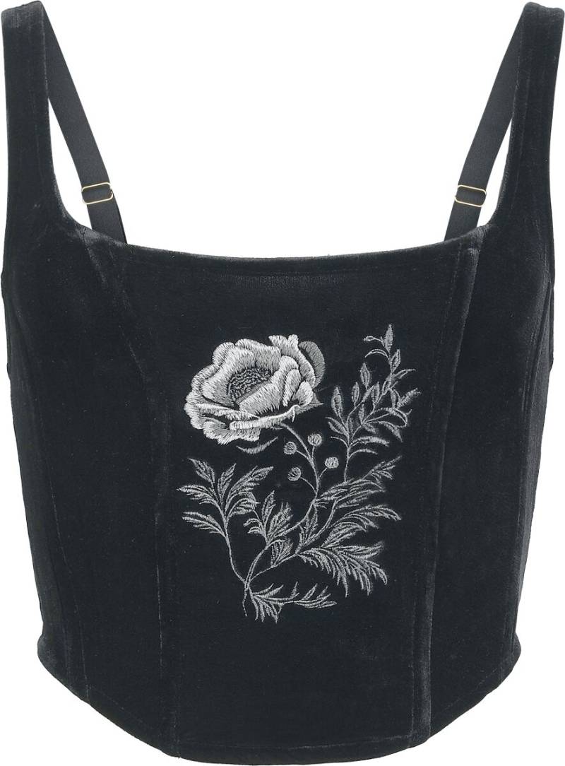 Killstar - Gothic Korsett - Nocturne Nights - Ravens Rose Corset - XS bis 4XL - für Damen - Größe XL - schwarz von Killstar