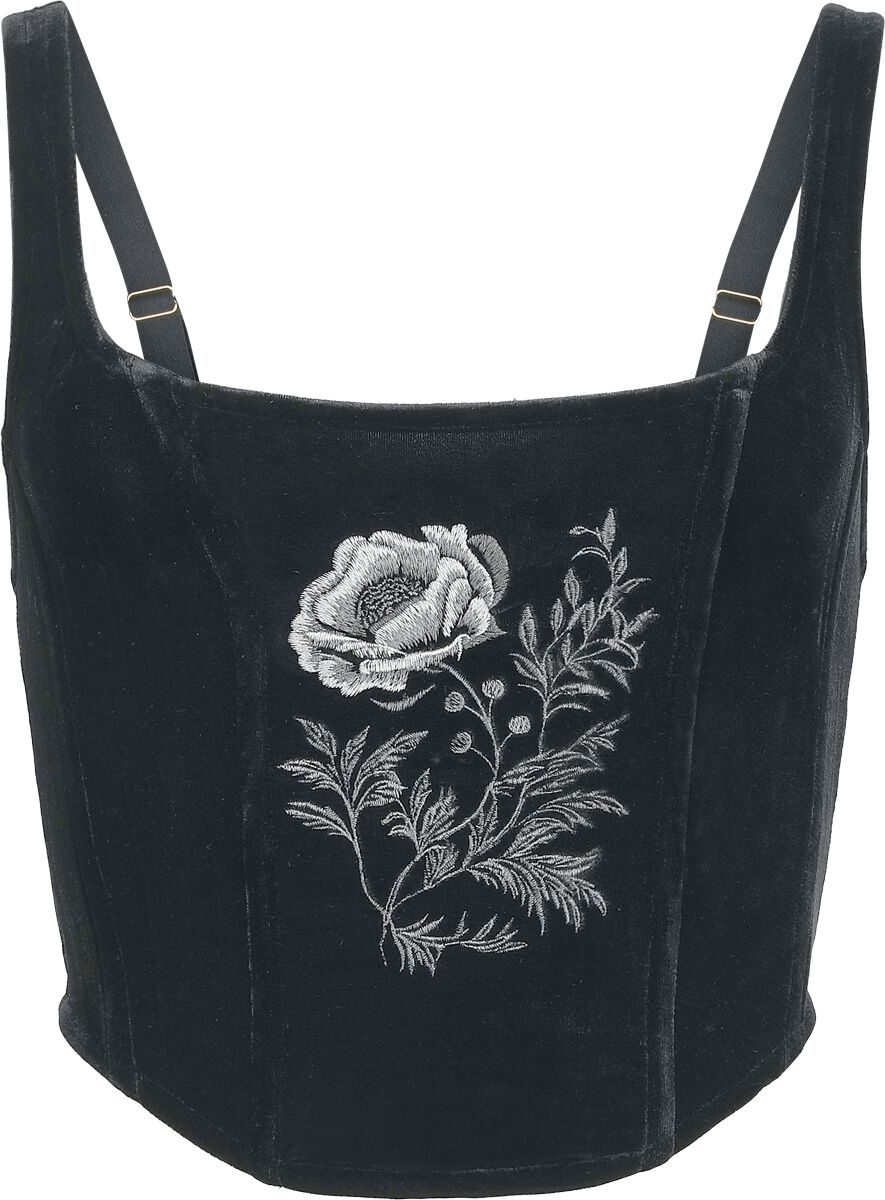 Killstar - Gothic Korsett - Nocturne Nights - Ravens Rose Corset - XS bis 4XL - für Damen - Größe XXL - schwarz von Killstar