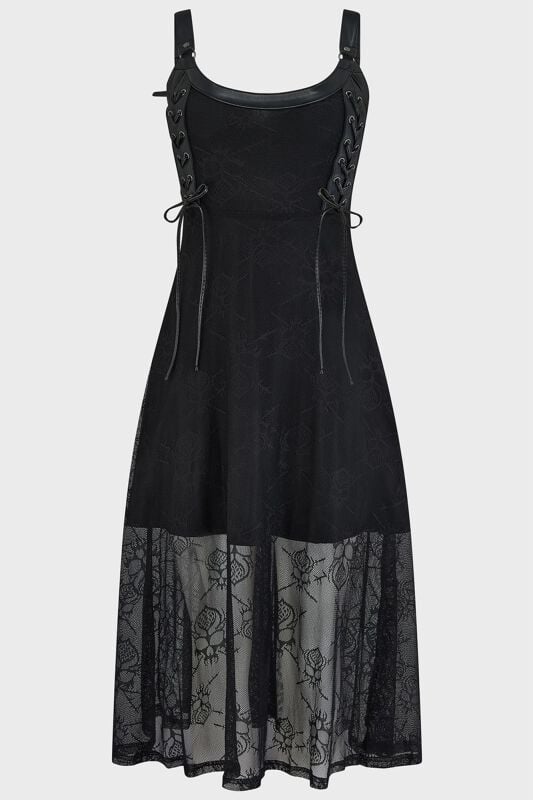 Killstar - Gothic Kurzes Kleid - Anne Arkist Dress - XS bis M - für Damen - Größe M - schwarz von Killstar