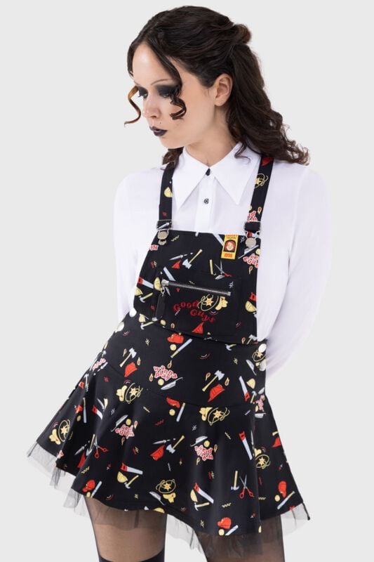 Killstar - Gothic Kurzes Kleid - Chucky - Die Mörderpuppe - It's Time To Play Pinafore - XS bis 4XL - für Damen - Größe S - multicolor von Killstar