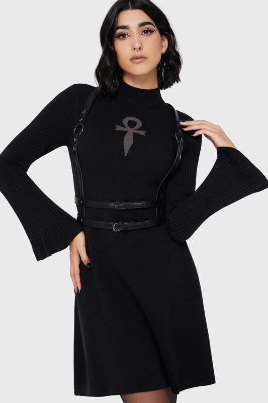Killstar - Gothic Kurzes Kleid - Morbida's Tale Mini Dress - XS bis XXL - für Damen - Größe XXL - schwarz von Killstar