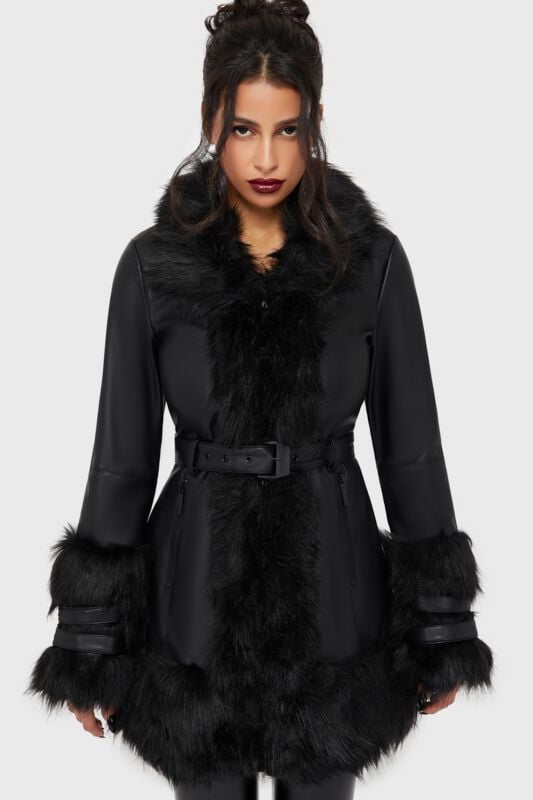 Killstar - Gothic Mantel - Night Owl Coat - XS bis 4XL - für Damen - Größe XL - schwarz von Killstar