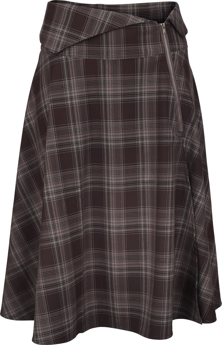 Killstar - Gothic Rock knielang - Nocturne Nights - Morning Meadow Midi Skirt - XS bis 4XL - für Damen - Größe L - braun von Killstar