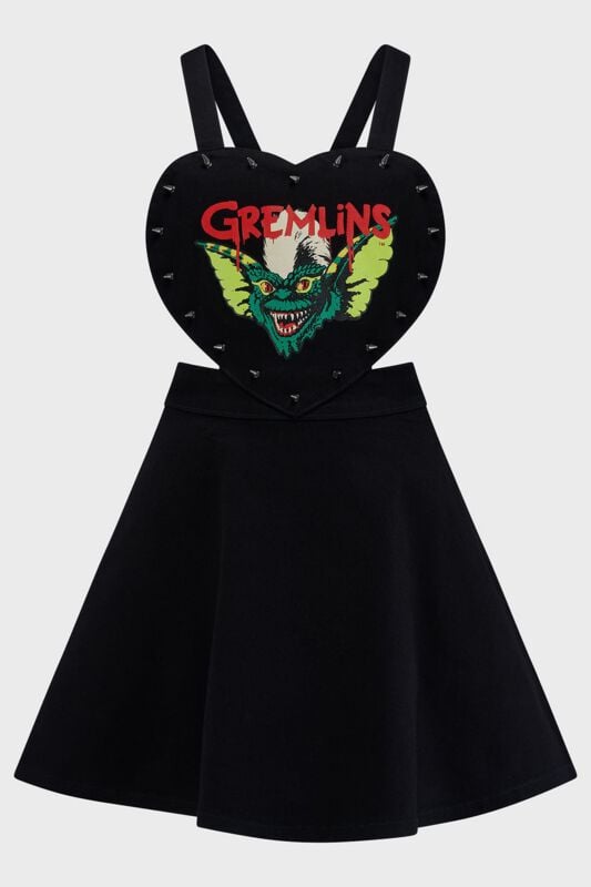 Killstar Gremlins - Stripe Pinafore Dress Kurzes Kleid schwarz in XXL von Killstar