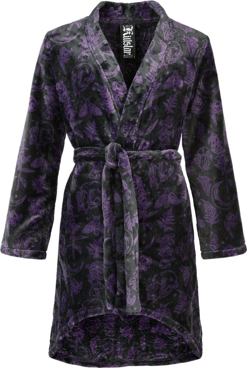 Killstar Midnight Moth Robe Bademantel schwarz lila in 3XL von Killstar