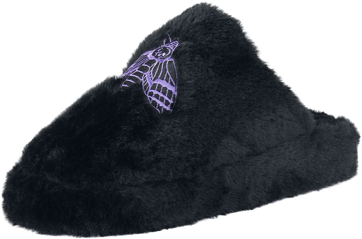 Killstar Midnight Moth Slippers Hausschuh schwarz lila in EU 36-37 von Killstar