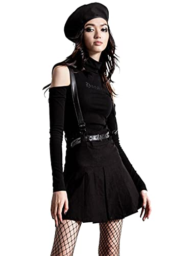 Killstar Mini Faltenrock - Shadows Suspender Schwarz (XXXXL) von Killstar