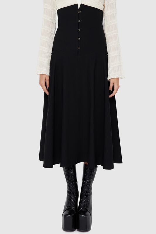 Killstar Sable Hex Skirt Mittellanger Rock schwarz in M von Killstar