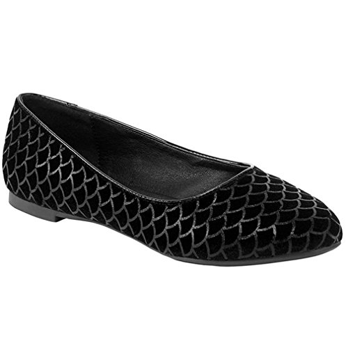 Killstar Samt Ballerinas - Cursula 36 von Killstar