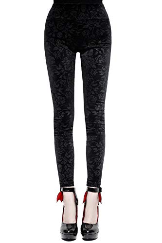 Killstar Samt Leggings - Bite Me Schwarz 4XL von Killstar