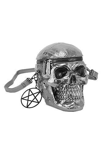 Killstar Schädel Handtasche - Grave Digger Skull Gunmetal von Killstar