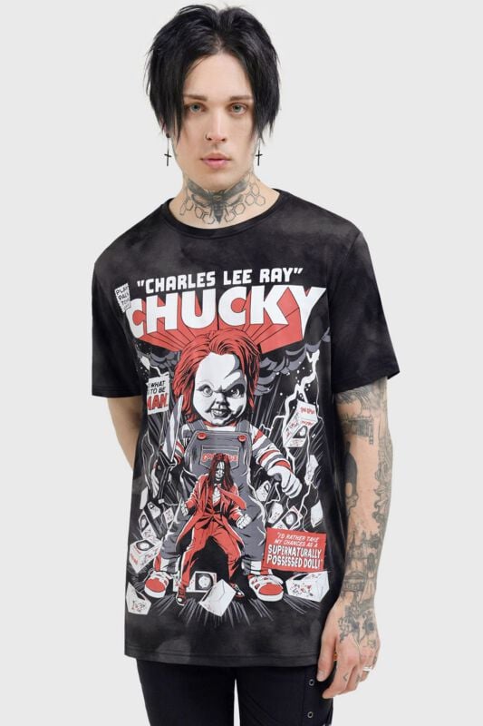 Killstar T-Shirt - Chucky - Die Mörderpuppe - Charles Lee Ray T-Shirt - XS - für Männer - Größe XS - schwarz von Killstar