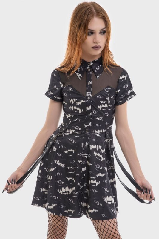 Killstar The Lost Boys - Hex-Cellent Mini Dress Kurzes Kleid schwarz weiß in XXL von Killstar