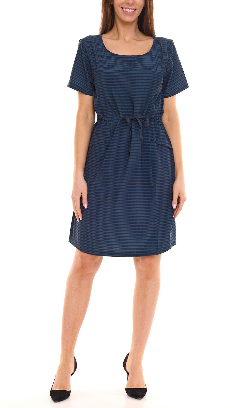 Killtec Damen Mini-Kleid gestreift Jersey-Kleid mit Quick Drying Funktion aus recycelten Materialien 19246039 Blau/Schwarz von Killtec