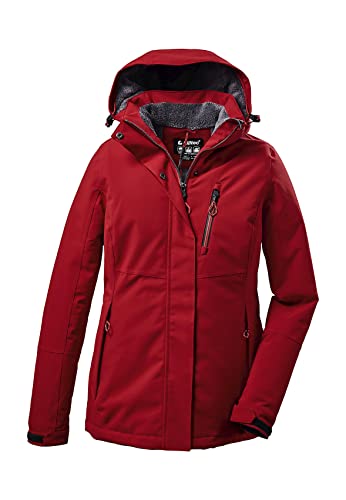 Killtec Damen Outdoorjacke Funktionsjacke mit abzippbarer Kapuze KOW 140 WMN Jckt wasserdicht, Winddicht, atmungsaktiv 00400-rot 52 von Killtec