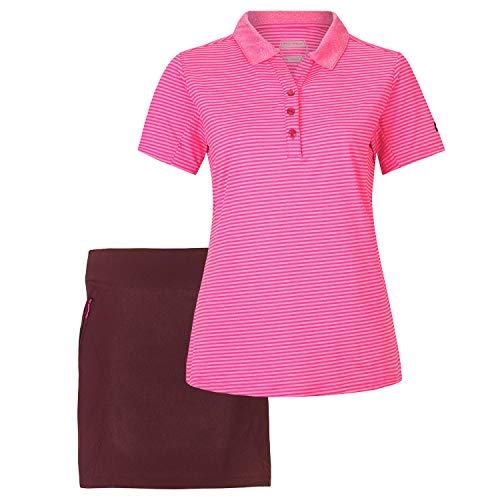 Killtec Damen Poloshirt + Funktionsrock pink/aubergine Gr. 46 Baumwollshirt Wanderrock von Killtec