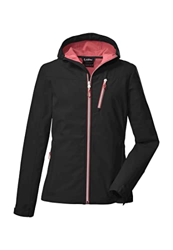 Killtec Damen Softshelljacke Softshell Jacke mit Kapuze KOS 179 WMN SFTSHLL Jckt wasserabweisend 00200-schwarz 42 von Killtec