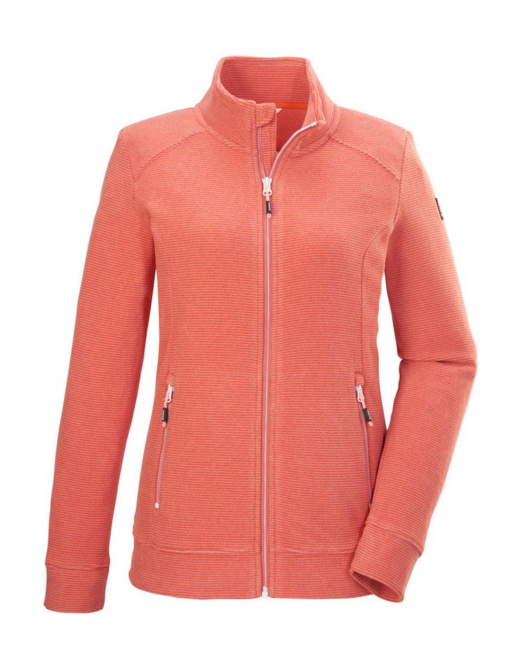 Killtec Fleecejacke KOS 100 WMN FLC JCKT Gestreifte Damen-Fleecejacke mit Zipper-Taschen und Kinnschutz von Killtec