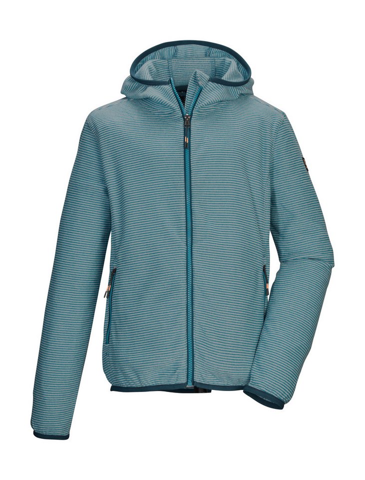 Killtec Fleecejacke KOW 246 BYS FLC JCKT Gestreifte Kinder Fleecejacke mit Kapuze, Kinnschutz und Taschen von Killtec