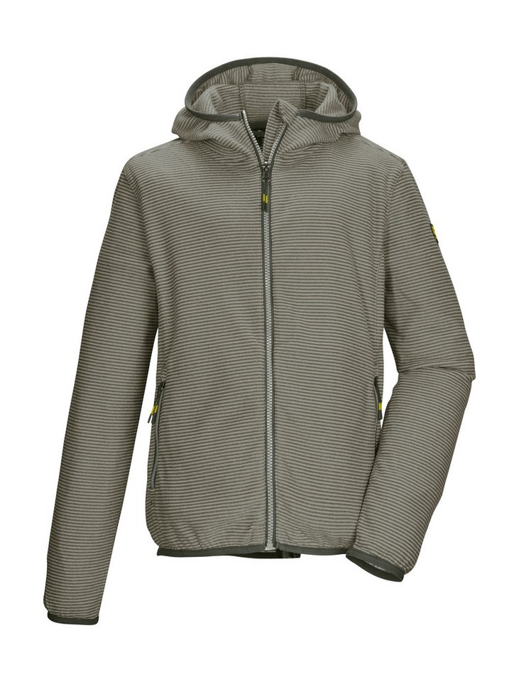 Killtec Fleecejacke KOW 246 BYS FLC JCKT Gestreifte Kinder Fleecejacke mit Kapuze, Kinnschutz und Taschen von Killtec