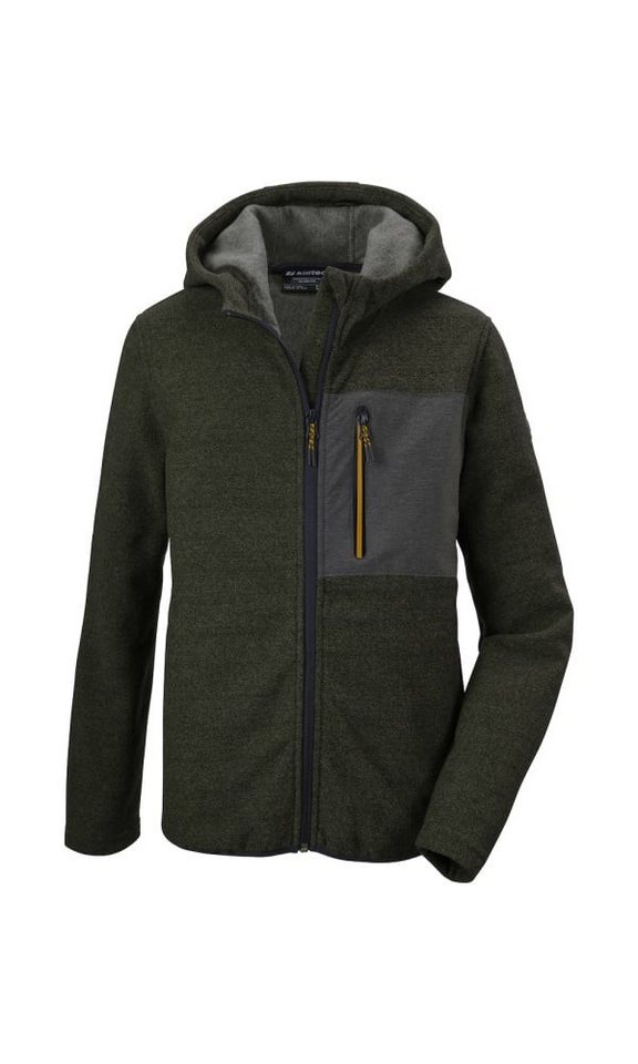 Killtec Fleecejacke Strickfleecejacke Kow 200 mit Kapuze (warm, Midlayer) olivegrün Kinder von Killtec