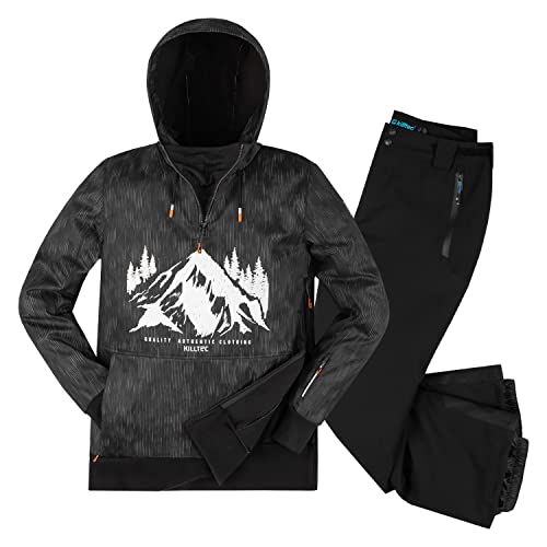 Killtec Herren leichter Skianzug - mit 10.000 mm Wassersäule - Windbreaker Hoodie Anthrazit - Funktionshose Schwarz - Größe S von Killtec