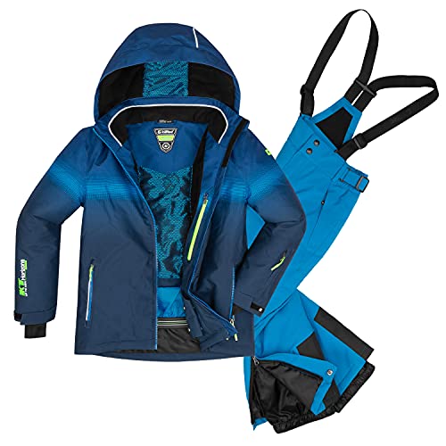 Killtec Jungen Skianzug Größe 140 aus Skijacke Glenshee Bys Navy Dunkelblau und Skihose Gauror Jr royal Blau von Killtec