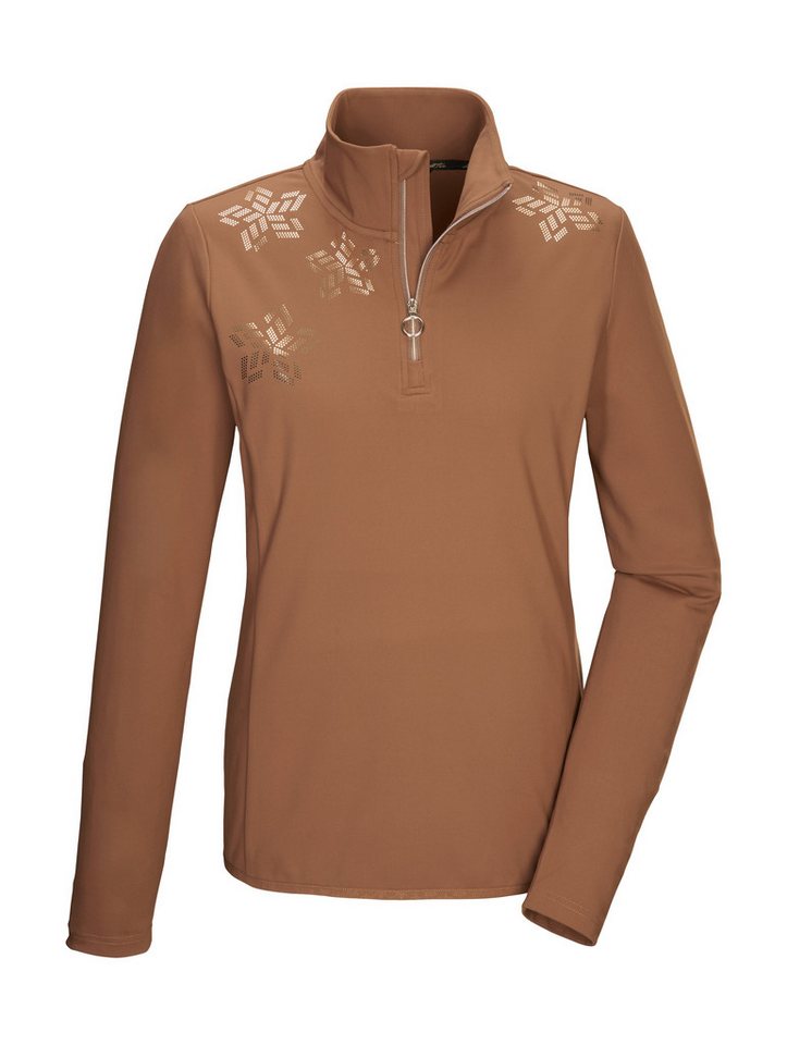 Killtec Langarmshirt KSW 110 WMN LS SHRT Damen Powerstretchshirt: atmungsaktiv, metallischer Print, Stehkragen von Killtec