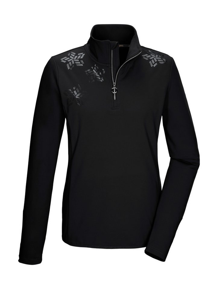 Killtec Langarmshirt KSW 110 WMN LS SHRT Damen Powerstretchshirt: atmungsaktiv, metallischer Print, Stehkragen von Killtec