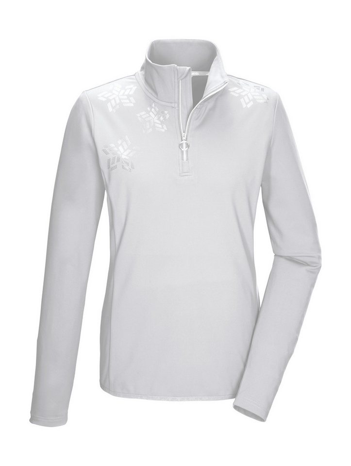 Killtec Langarmshirt KSW 110 WMN LS SHRT Damen Powerstretchshirt: atmungsaktiv, metallischer Print, Stehkragen von Killtec
