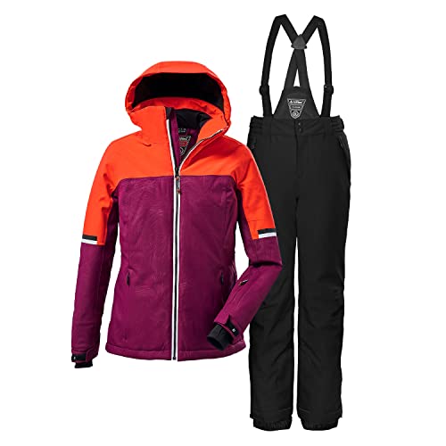 Killtec Mädchen Skianzug Größe 128 aus Skijacke KSW71 orchidee Skihose KSW77 schwarz von Killtec