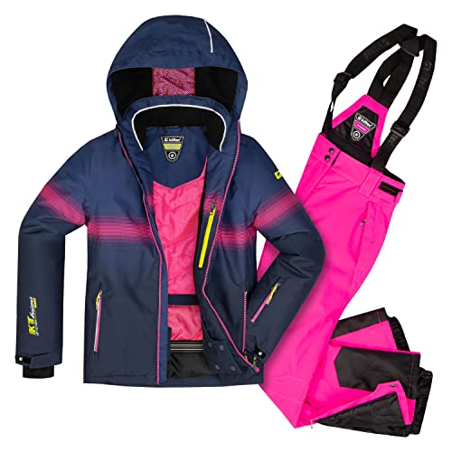 Killtec Mädchen Skianzug Größe 152 aus Skijacke Glenshee dunkelnavy und Skihose Nadiana pink schwarz von Killtec